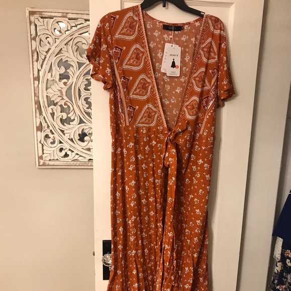 Bohemian Maxi Wrap Summer Dress - Picture 7 of 7
